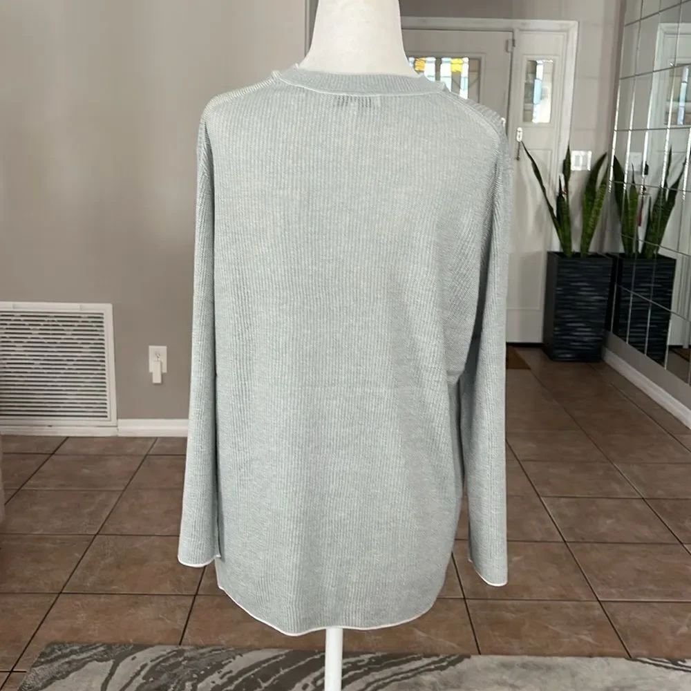 Vince Ribbed Cotton Sweater 3/4 Sleeves Top XXXL - Picture 7 of 14